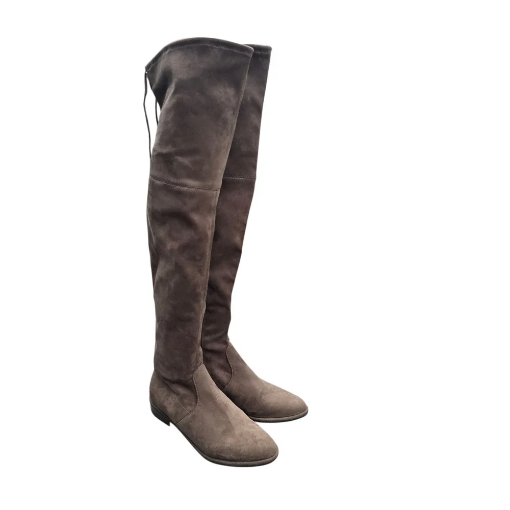 Marc Fisher Over The Knee Boots Taupe Faux Suede OTK Boots‎ Size 7.5